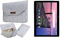 Чехол-сумка из войлока для планшета Bravis NB108 10.1 4G, цвет темно-серый.