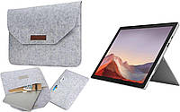 Чехол-сумка из войлока для планшета Microsoft Surface Pro 7, цвет темно-серый.
