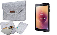 Чехол-сумка из войлока для планшета Samsung Galaxy Tab A 8.0 (2017) SM-T380, цвет темно-серый.