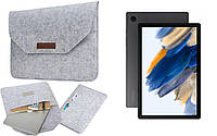 Чехол-сумка из войлока для планшета Samsung Galaxy Tab A8 10.5, цвет темно-серый.
