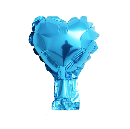 Фольгована кулька серце 12см (5") | Блакитний, фото 1