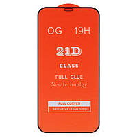 Защитное стекло для Apple iPhone 12 Pro Max, совместимо с чехлом, Full Glue, (без упаковки), черный, cлой клея