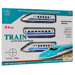 Ігровий набір - Залізниця з потягом, синій, колія 176 см, трек 62х62 см (2942A)