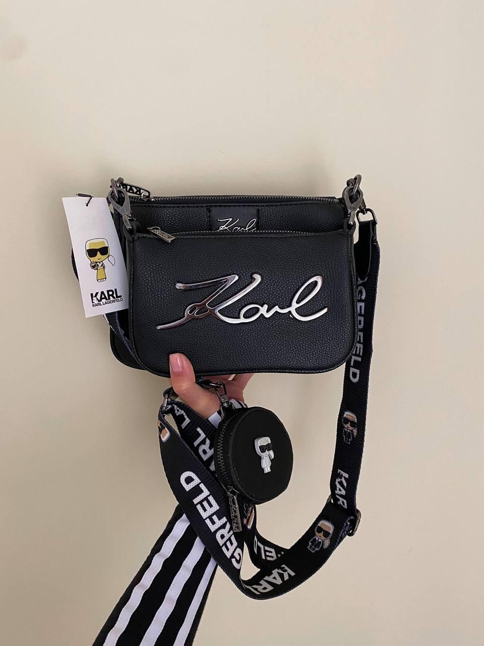 Жіноча сумка Карл Лагерфельд чорна Karl Lagerfeld Black