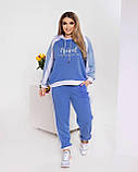 Модний стильний спортивний костюм великих розмірів із капюшоном (р.48-54). Арт-3552/40, фото 7