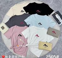 Женская котоновая футболка НОРМА (один р-р: 42-46) 2505 (в уп. разные расцветки) пр-во Китай.