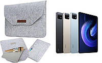 Чехол-сумка из войлока для планшета Xiaomi Pad 6, цвет темно-серый.