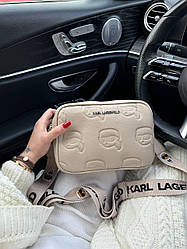 Жіноча сумка Карл Лагерфельд бежева Karl Lagerfeld Beige