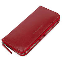 Стильный кожаный женский кошелек на молнии GRANDE PELLE 11563 Красный dl