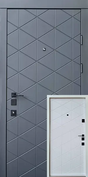 Вхідні двері Qdoors Бакарді Авангард антрацит / біла емаль, фото 1