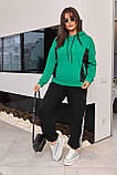 Комбінований стильний спортивний костюм великих розмірів із лампасами на штанах (р.46-60). Арт-3555/40, фото 6