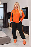 Комбінований стильний спортивний костюм великих розмірів із лампасами на штанах (р.46-60). Арт-3555/40, фото 8