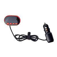 FM трансмиттер модулятор Multifunction H30BT Bluetooth USB MicroSD 2.4 А черный с красным