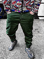 Темно-зелені чоловічі джинси на манжетах TOPlife