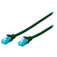 Патч-корд 3м, UTP, cat.5e, AWG 26/7, CCA, PVC, green Digitus DK-1512-030/G DAS