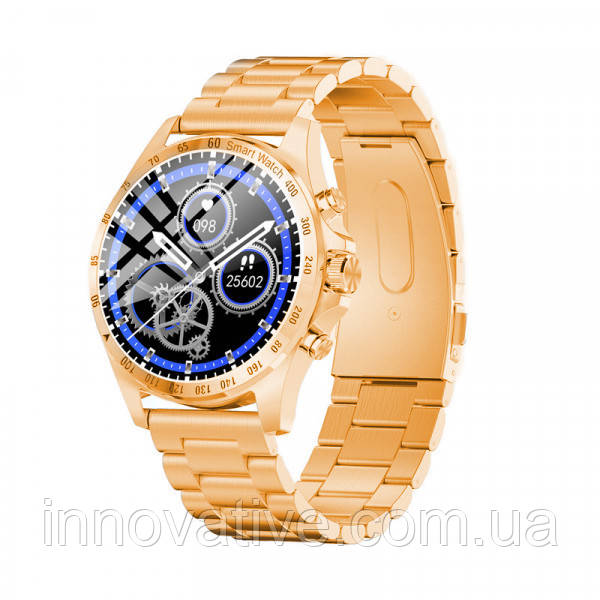 Розумний годинник Linwear LW09 Metal з вимірюванням кисню в крові (Золотий)