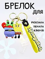 Губка боб брелок Спанч Боб Квадратные Штаны + Мистер Крабс SpongeBob силиконовый брелок для ключей креативная