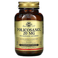 Поликозанол, 20 мг, Policosanol, Solgar, 100 вегетарианских капсул