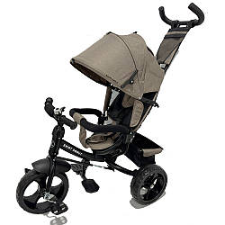 Дитячий триколісний велосипед Turbo Trike MT 1005-5 з поворотним сидінням і батьківською ручкою коричневий