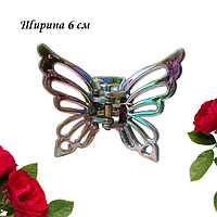 Краб для волосся Метелик голографічний Fashion Jewelry ширина крил 6 см
