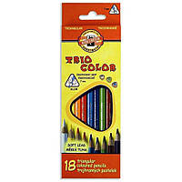 Карандаши цветные Koh-i-Noor 3133 Triocolor, 18шт, set of triangular coloured pencils 3133018004KS DAS