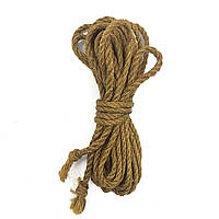 Джутовая веревка BDSM 8 метров, 6 мм, цвет золотой dl