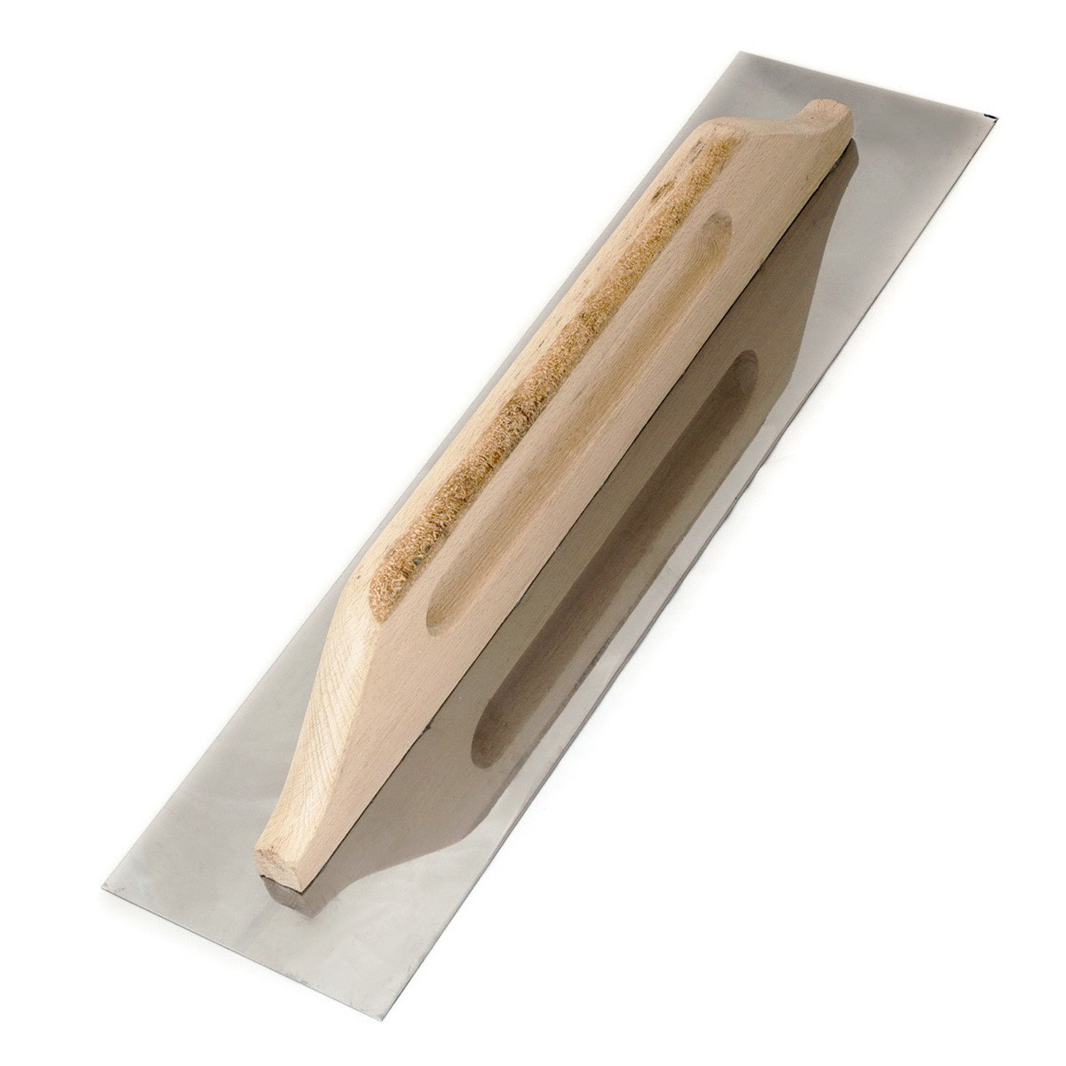 Терка-гладилка Polax з дерев'яною ручкою, нержавіючим покриттям 125х480 мм (100-093)