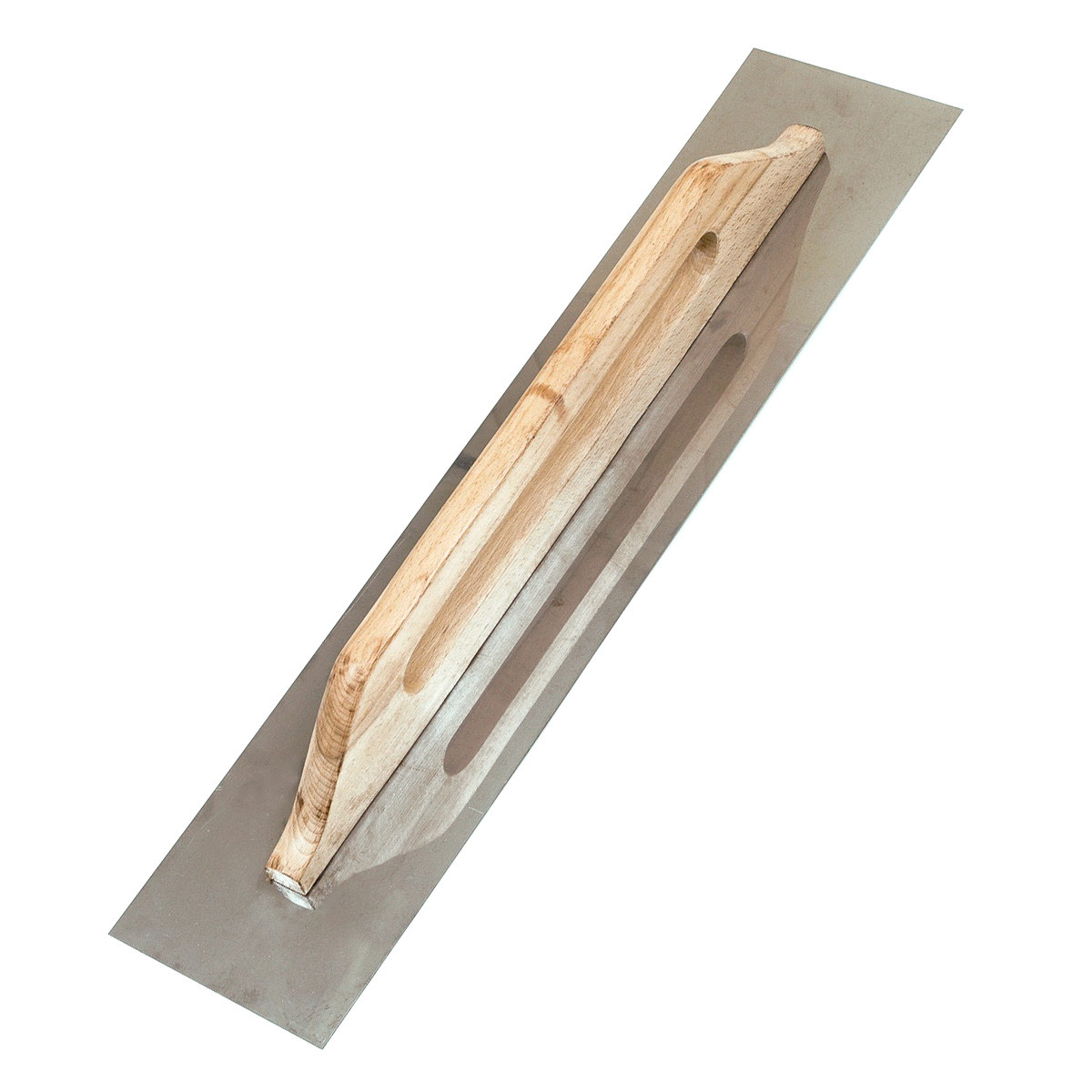 Терка-гладилка Polax з дерев'яною ручкою, нержавіючим покриттям 125х580 мм (100-094)