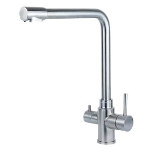 Змішувач KT Ø35 для кухні гусак з виходом для питної води на гайці SS AQUATICA (KT-4B770P)
