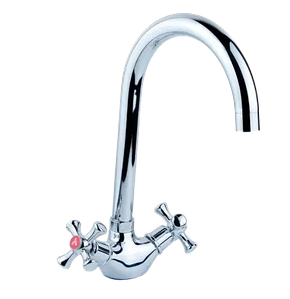 Змішувач PL 1/2" для кухні гусак високий вухо на гайці AQUATICA PL-4B455C (9777130