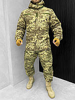 Зимний Военный костюм пиксель на синтепоне, Тактический зимний костюм пиксель саржа okop юа Воин