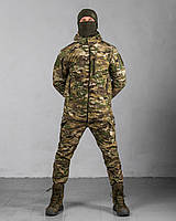 Тактический весенний костюм мультикам okop юа Воин, Военный водоотталкивающий костюм мультикам softshell