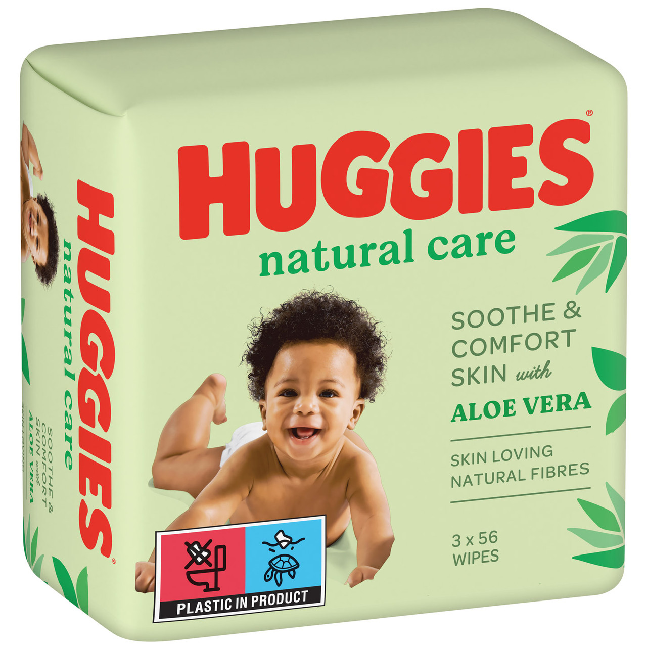 Вологі серветки Huggies (Хаггіс) Natuural Care ALOE VERA 2+1, 3х56 шт. У пакованні 168 шт.