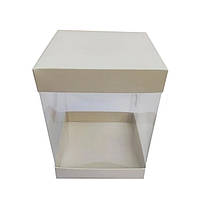 Коробка для тортов и десертов с прозрачными стенками 146*146*200 мм (1 шт.)