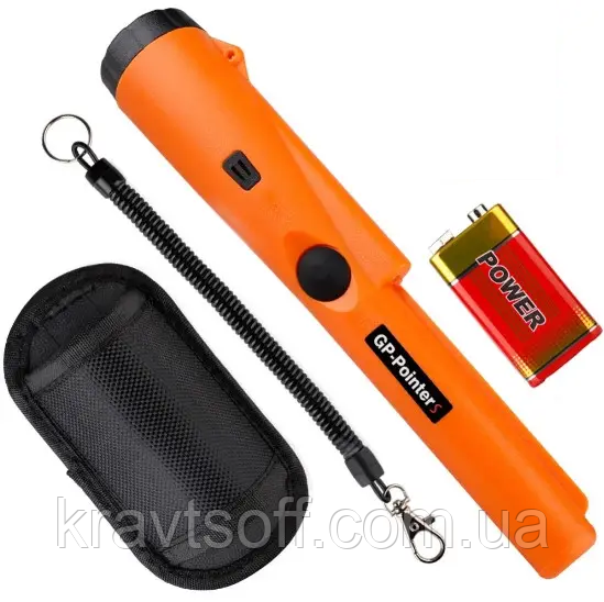 Пинпоинтер GP Pointer + батарейка крона Металошукач (Помаранчевий), фото 1