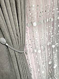 Тюль Lambada з кульками сірого кольору, фото 2
