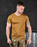 Чоловіча тактична футболка койот потовідвідна Medical, Військова футболка койот coolmax okop юа Воин