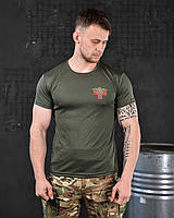 Мужская тактическая футболка олива потоотводящая Medical, Военная футболка олива coolmax okop юа Воин