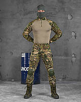 Тактический костюм с наколенниками мультикам рип-стоп, Военная тактическая форма мультикам okop юа Воин M