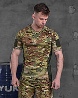 Тактическая футболка мультикам потоотводящая, Военная футболка мультикам coolpass okop юа Воин M