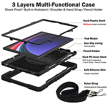 PC + TPU чохол Carbon Armor Cover Tablet на Samsung Galaxy Tab S9 (11") / рожевий, фото 3