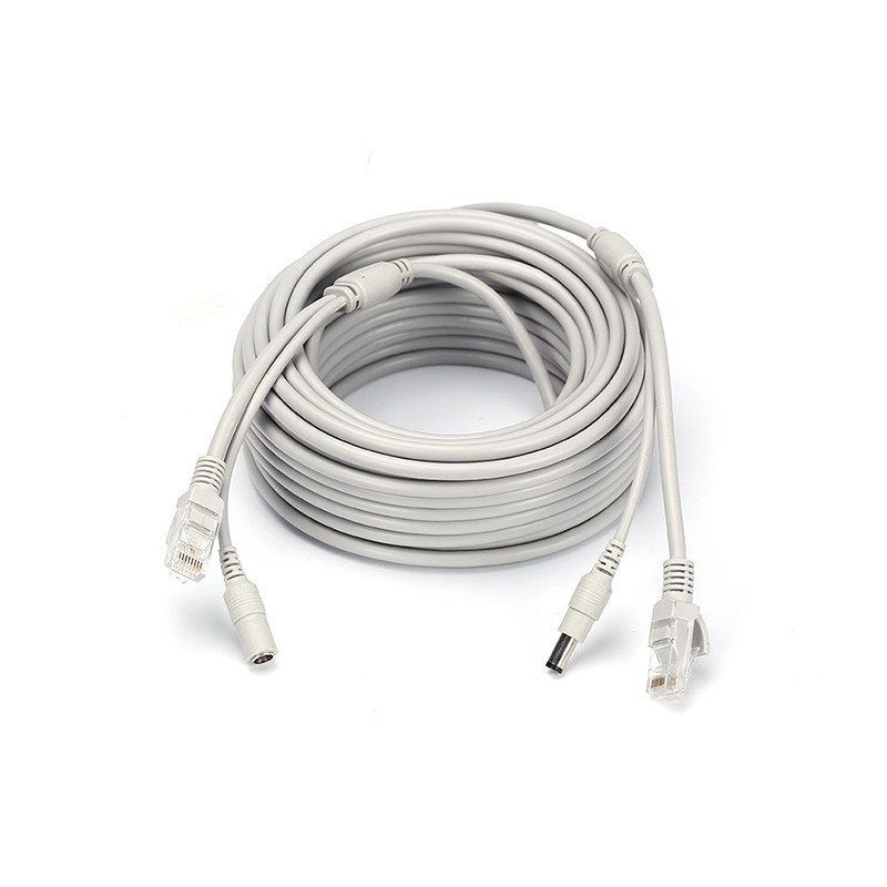 Патчкорд комбінований за крученою парою RJ-45+DC 20m, сірий, Q40