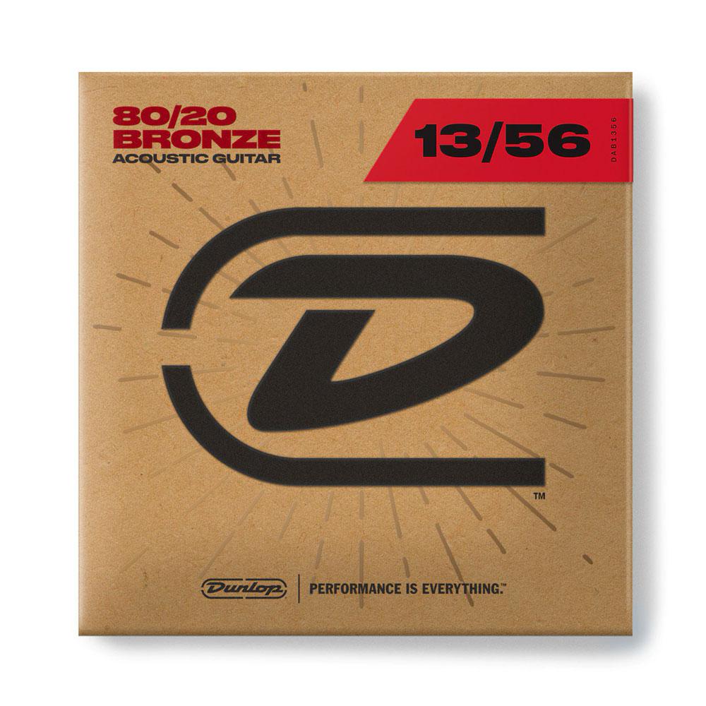 Струни для акустичної гітари DUNLOP DAB1356 80/20 BRONZE ACOUSTIC GUITAR STRINGS (13-56)