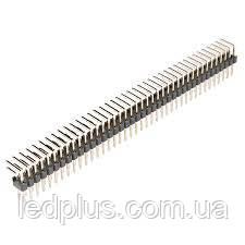 Роз'єм PLD-2x40R крок 2,54 мм кутовий
