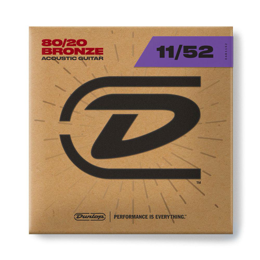 Струни для акустичної гітари DUNLOP DAB1152 80/20 BRONZE ACOUSTIC GUITAR STRINGS (11-52)