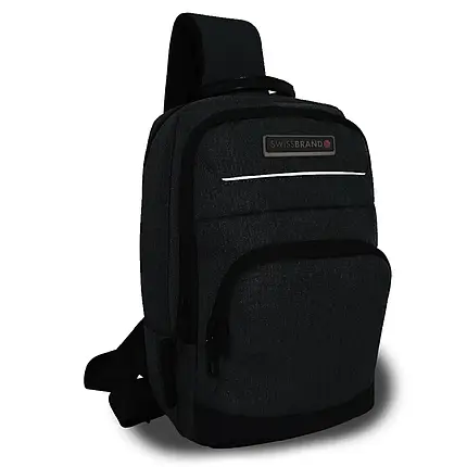 Однолямковий рюкзак на плече Swissbrand Lagos 6 (Black), фото 1