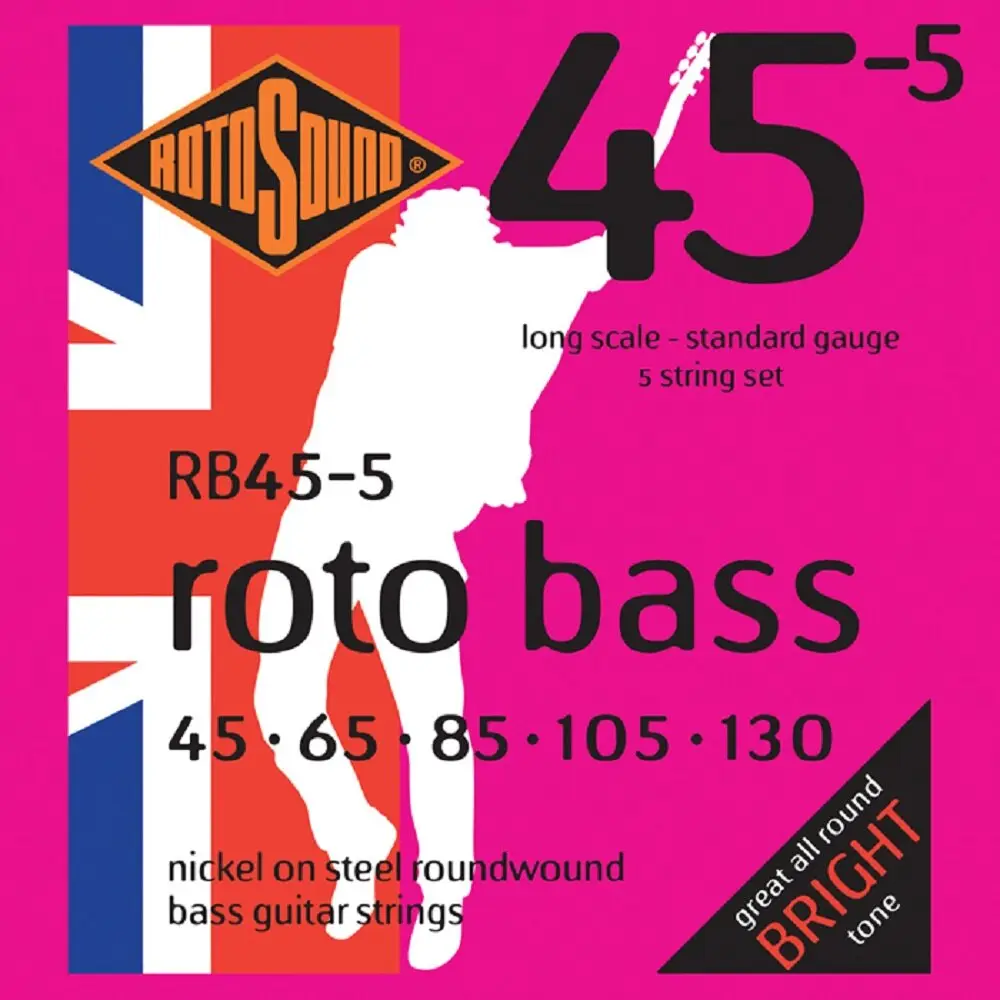 Струни для 5-струнної бас-гітари ROTOSOUND RB455