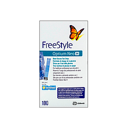 Тест смужки ФріСтайл Оптіум Нео H (FreeStyle Optium Нео H) 100 шт.