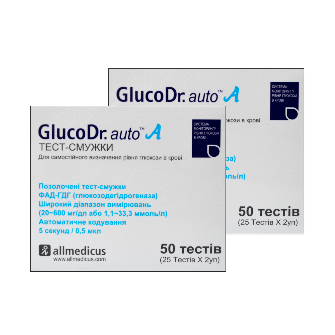 Тест смужки ГлюкоДоктор (GlucoDr) 2 пачки