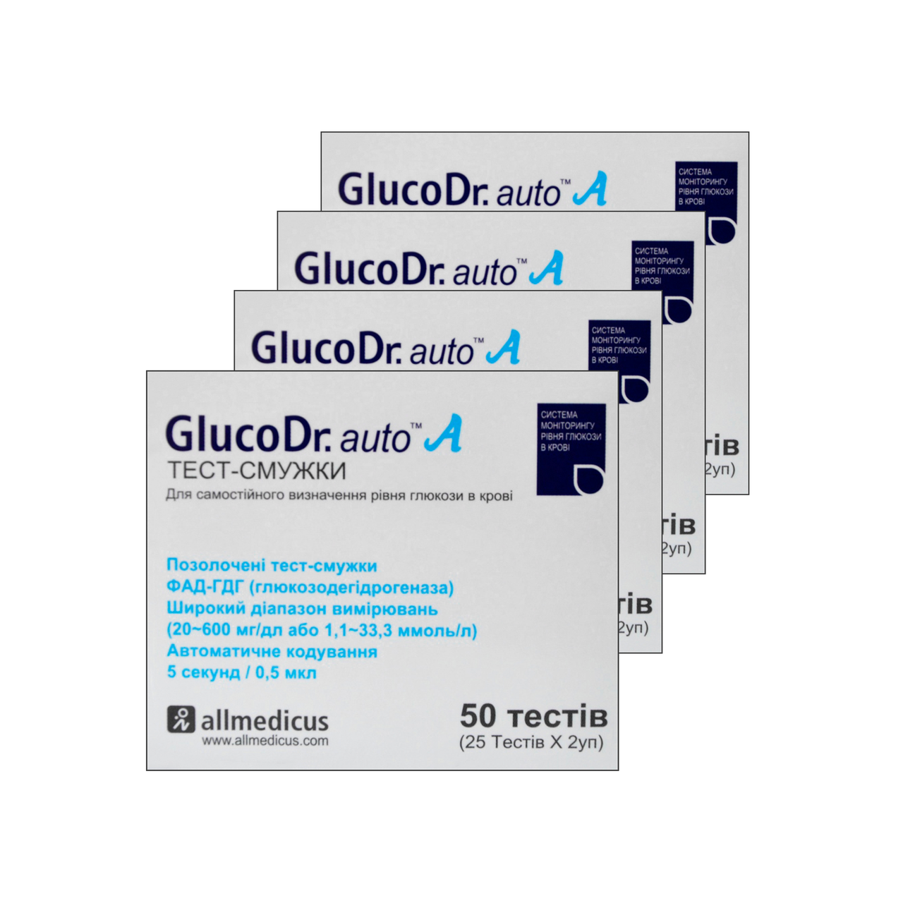 Тест смужки ГлюкоДоктор (GlucoDr) 4 пачки